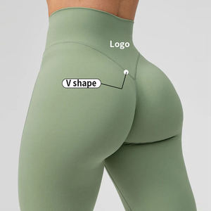 2025 Top Selling Gym Yoga Leggings for Women V-Shape Tight Legging Elastic Waist Butt Lift Workout Running <b>Pants</b> Yoga Leggings - Product Image 1
