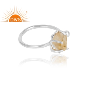 Best Selling <b>Fine</b> Sterling Silver Natural Citrine Gemstone Adjustable <b>Ring</b> Custom Jewelry Manufacturer - Product Image 3