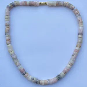 4mm 6mm 8mm tự nhiên Peru hồng OPAL mịn heishi lốp đá quý Hạt Vòng Cổ bán quý đồ trang sức đính cườm thời trang mới nhất