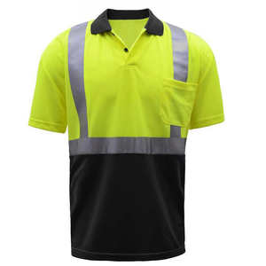 Camiseta Polo de Seguridad de Manga Larga OEM, Ropa de Trabajo, Camiseta Polo de Seguridad de Alta Visibilidad 100% Algodón con Cinta Reflectante - Product Image 3