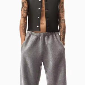 New 2025 Custom Open Hem Oversized Sweatpants Straight Leg Men's Loose Cotton Jogging Men Terry Grey <b>Baggy</b> <b>Jogger</b> - Product Image 2
