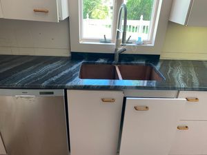 Diseño moderno Aqua negro granito azulejo losa bloque cocina baño Exterior pulido arenado superficie antigua - Product Image 5