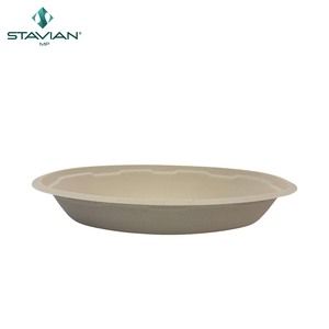 Fibras a base 100% Cuencos desechables sin PFAS 29oz 850ml Planta biodegradable Venta caliente Cuenco ovalado de bagazo para sopa - Product Image 3
