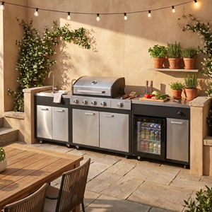 <span class=keywords><strong>Barbecue</strong></span> à gaz en acier inoxydable 4+<span class=keywords><strong>1</strong></span> brûleurs, cuisine extérieure amovible en acier inoxydable pour jardin et <span class=keywords><strong>barbecue</strong></span> - Product Image 2