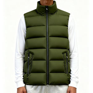 เสื้อกั๊กบุใยฝ้ายคุณภาพสูงสำหรับฤดูหนาว สไตล์ลำลอง มีซิป แบบพองตัว ไม่มีแขน  พร้อมปักลายตามสั่ง ให้ความอบอุ่น สำหรับผู้ชาย - Product Image 3