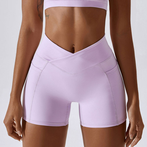 Pantalones cortos de entrenamiento para mujer, 2 bolsillos, recién lanzados, de secado rápido, para gimnasio, Fitness, corte en V, para Yoga, correr, de talla grande - Product Image 4