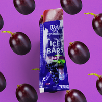 PopsMalaya Barres glacées sorbet aux raisins surgelées, 6 unités, à confectionner soi-même, sans produits laitiers, jus de raisin véritable, goût sucré et acidulé, faible teneur en sucre pour enfants