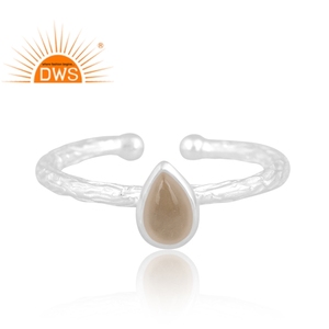 Meilleure vente bague réglable en argent sterling fin avec améthyste verte naturelle fabricant de bijoux personnalisés - Product Image 2