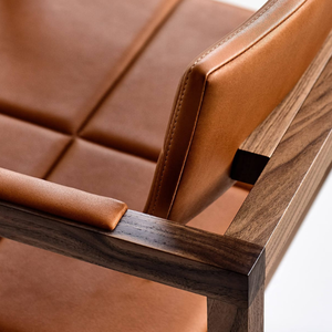 Silla de comedor minimalista moderna, estructura de madera maciza hecha a mano con cómodo asiento acolchado para cafetería y restaurante - Product Image 4