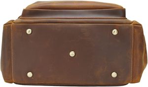 Sac à dos vintage en cuir véritable 17 pouces Sac pour ordinateur portable Sac à dos de voyage d'affaires Marron - Product Image 3