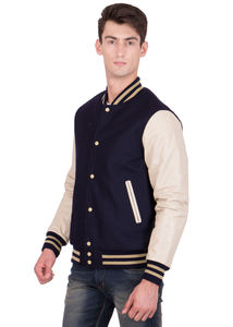 Haute qualité 100% coton Vintage écologique hiver hommes veste universitaire fermeture à glissière avant Letterman College Baseball Bomber - Product Image 5