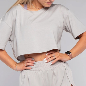 T-shirts de qualité supérieure pour femmes 100% coton brodé personnalisé Style d'été décontracté - Product Image 5