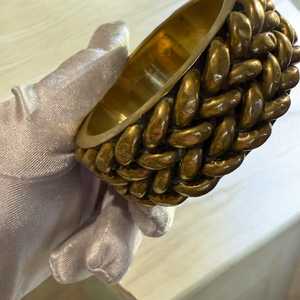 Brazalete de latón rústico vintage con diseño de trenza de latón retro, joyería Bohemia llamativa para mujer - Product Image 3