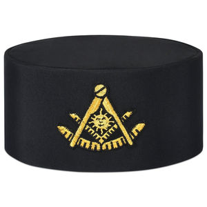 Masonic 32nd Degree 33 Scottish Rite Cap New Case Black & White Fez Cap - Product Image 1