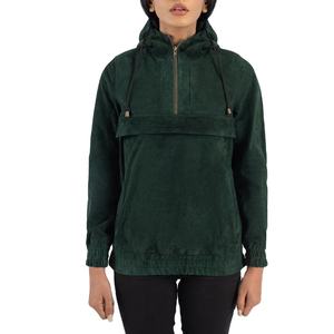 Blouson universitaire authentique pour femme, vert, à capuche, en daim, en cuir, en denim, respirant, Collections Automne, Mode, Meilleures ventes - Product Image 1