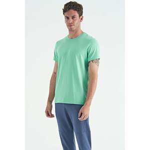 เสื้อยืดคอกลมแขนสั้นผ้าคอตตอนผสมสีเขียวมิ้นท์สำหรับผู้ชาย Air Jones รุ่น 88245 สำหรับใส่ลำลอง - Product Image 2
