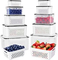 Conteneur de stockage alimentaire hermétique avec passoire amovible, grand format, transparent, compatible lave-vaisselle, organisateur de fruits et légumes pour la cuisine