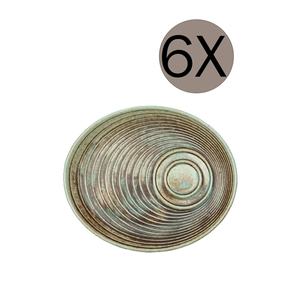 Plato de Servir con Diseño Coral Wabi-Sabi, 20x17 cm, Juego de 6 para Fiestas - CRL01STB - Product Image 1