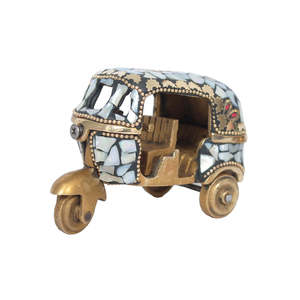 Export Quality Brass Auto Rickshaw <b>Miniature</b> for Festive Decorations Such As Diwali for Home Decoration - Product Image 1