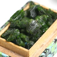 10 Pièces de Tourmaline Verte Naturelle de Haute Qualité, Pierre Brute 16-20 MM, Effet Optique Étoilé Taillé à la Main, pour Fabrication de Bijoux et Pendentifs