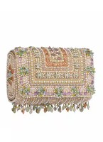 Sacs à main élégants en sequins et perles durables pour femmes, style vintage, écologiques, pliables, portables, pochettes pour mariages, fêtes, vente en gros indienne