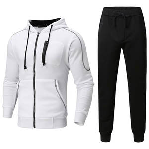 Chándal de lana GSM 100% de 300 algodón para hombre, ropa de invierno informal táctica para exteriores, conjuntos de sudaderas con capucha y bordado con logotipo personalizado - Product Image 6