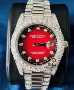 Reloj de Lujo Automático para Hombre de Acero Inoxidable con Moissanita y Diamantes de Claridad VVS, Esfera de Cristal, Edición Limitada - Product Image 1