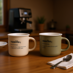 Juego de 2 Tazas de Cerámica Artísticas Color Café Claro - Product Image 3