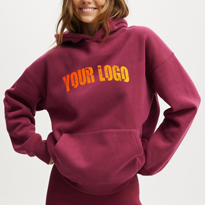 Pull à capuche oversize pour femme en molleton 100 % coton, vente chaude, logo personnalisé, séchage rapide, écologique, décontracté pour l'hiver - Product Image 5