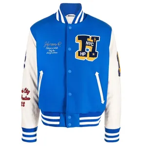 2023 Customized High Quality Outer Wear Professional Portable Product New Arrival Leather Sleeve Varsity Jacket