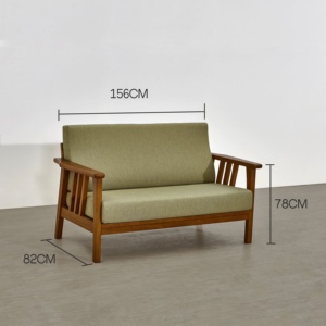 Sofá de dos plazas con marco de madera de teca relajante contemporáneo Loveseat de sofá conjunto de muebles para sala de estar - Product Image 2