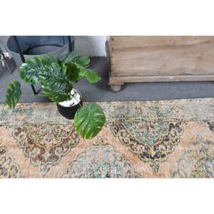 Alfombra turca Vintage de 4,7 pies X 11,5 pies, azul y tejido plano Beige, alfombra para sala de estar, Material de lana con respaldo de látex, patrón de retazos - Product Image 5