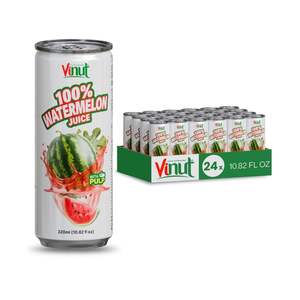 Purée de pastèque fraîchement pressée 100% sans sucre, vraie pulpe, boîte de 320 ml (en conserve), vente en gros, marque privée, échantillon gratuit, Vietnam - Product Image 1