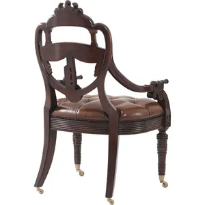 Bois sculpté exquis et sellerie haut de gamme |   <span class=keywords><strong>Fauteuil</strong></span> d'appoint Prestige English Heritage - Product Image 2