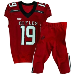 Uniformes de fútbol americano de sarga brillante, secado rápido, transpirable y sublimado para tallas grandes - Product Image 3