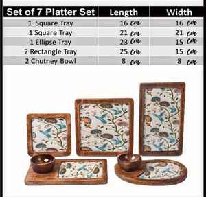 Plato de bandeja de servicio de madera de acacia más vendido con diseño rectangular único precio de fábrica ecológico - Product Image 4