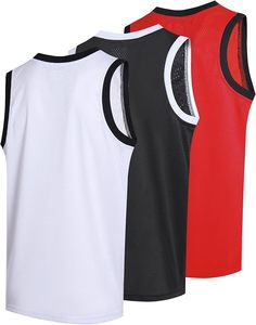 Lot de 3 maillots de basket-ball vierges pour hommes, en mesh, performance athlétique, uniformes d'équipe sportive, chemises en vrac - Product Image 1