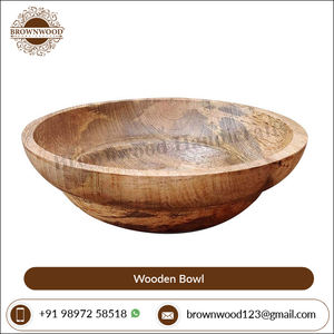 ชามไม้มะม่วงทำด้วยมือสีธรรมชาติสำหรับร้านอาหารโรงแรมที่ให้บริการและจัดแสดงสินค้าดีไซน์คลาสสิกจากอินเดีย - Product Image 5