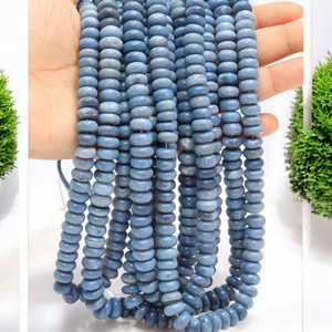 Cuentas sueltas de piedras preciosas de ópalo azul natural, 6mm, 9mm, hilo Rondelle liso, suministro al por mayor a granel de la India para la fabricación de joyas - Product Image 5