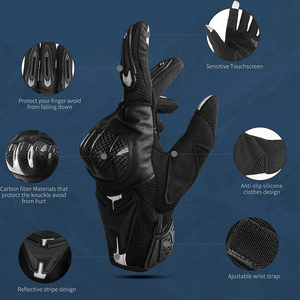 Guantes de Motociclismo Impermeables de Cuero Vacuno de Primera Calidad para Protección de Manos, Dedos Completos, para Unisex - Product Image 2