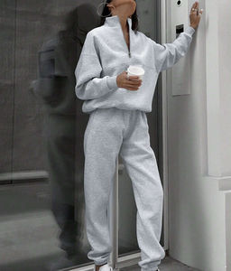 OEM Custom 100% Cotton Hooded Winter Oversized <b>Hoodie</b> & Jogger Sweatpants Set for <b>Women's</b> - Product Image 3