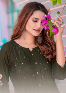 ชุด kurti เรยอนหนัก2ชิ้นน้ำหนักเบาและมีสไตล์สำหรับปาร์ตี้ฤดูร้อน - Product Image 4