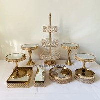 Verre clair et métal de qualité supérieure plaqué or de haute qualité fabriqué le plus fantaisie Unique Designer accessoires de décoration de mariage fournitures