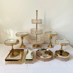 Verre clair et métal de qualité supérieure plaqué or de haute qualité fabriqué le plus fantaisie Unique Designer accessoires de décoration de mariage fournitures - Product Image 1