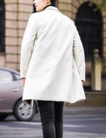 Abrigo de Piel de Zorro para Hombre, Otoño-Invierno, Cuello Redondo, Largo, Color Sólido, Cierre de Botón, Antiarrugas, Reversible, con Bolsillos Repujados