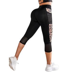 Leggings de yoga taille haute pour femmes européennes et américaines, imprimé léopard sexy, couture de maintien des fesses, effet sculptant, style capri - Product Image 5