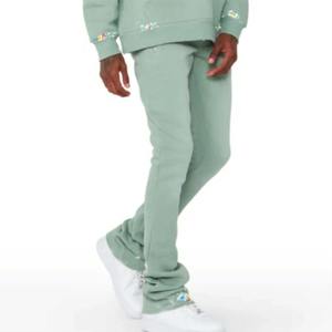 Conjuntos apilados con logotipo 3D personalizado para hombre, pantalones acampanados de invierno de dos piezas para Sudadera con capucha y estampado abullonado, chándales de talla grande, chándal para primavera - Product Image 5