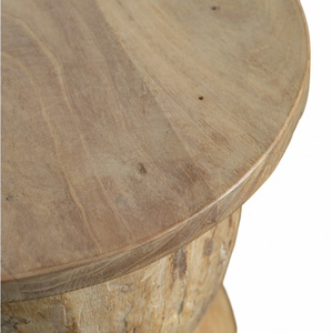 Hand Carved Wooden Ukhali <b>Side</b> <b>Tables</b> <b>Set</b> in Assorted Organic Shapes and Sizes, Artisan Crafted Solid Wood Accent <b>Tables</b> - Product Image 6