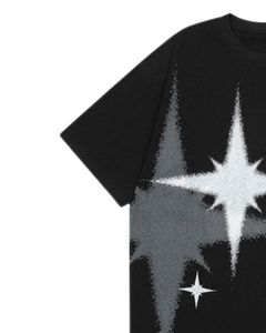 Camiseta Personalizada para Hombre, Negra, con Estampado Gráfico de Estrella, Estilo Urbano, de Algodón, Manga Corta, Corte Holgado, Informal, Moderna - Product Image 3