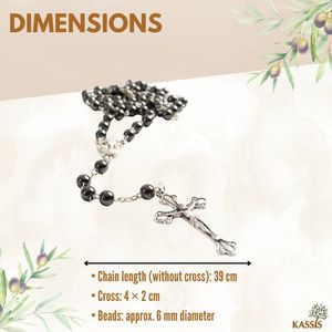 Rosario de Metal Hecho a Mano de 39 cm, Cuentas de Oración Católicas con Cruz de Metal, Regalo Unisex, Venta al por Mayor desde Belén - Product Image 3